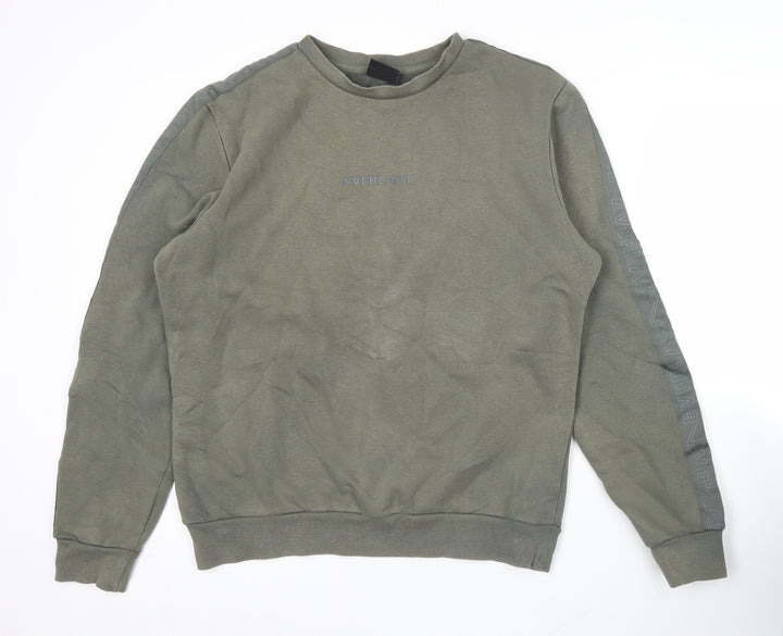 Everlast Mens Green Sweatshirt Small Crew Neck Pullover Logo Sports