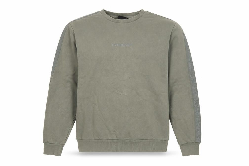 Front view of Everlast men’s green sweatshirt small crew neck pullover logo sports