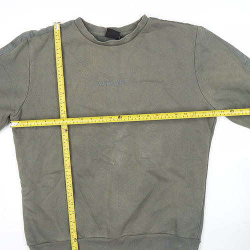 Everlast Mens Green Sweatshirt Small Crew Neck Pullover Logo Sports