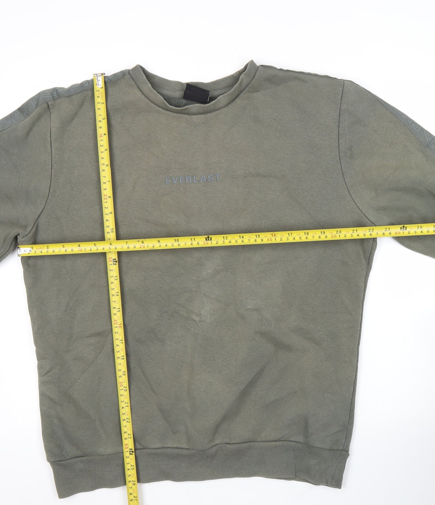 Everlast Mens Green Sweatshirt Small Crew Neck Pullover Logo Sports