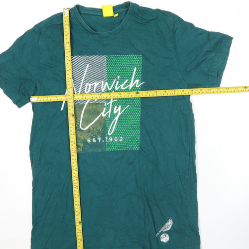 Norwich City FC Men’s Green Graphic Print T-Shirt Medium