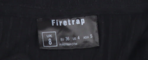 Firetrap Womens Black Size 8 Cropped Button-Up Long Sleeve Shirt