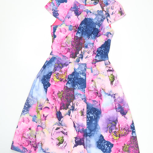 Warehouse Women’s Multicoloured Floral Fit & Flare Dress UK 8
