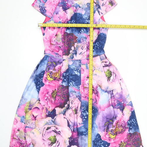 Warehouse Women’s Multicoloured Floral Fit & Flare Dress UK 8