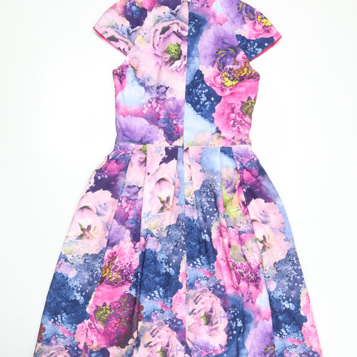 Warehouse Women’s Multicoloured Floral Fit & Flare Dress UK 8
