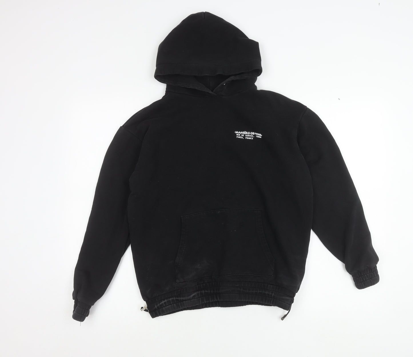 Manière De Voir Men's Black Pullover Hoodie M Logo Graphic