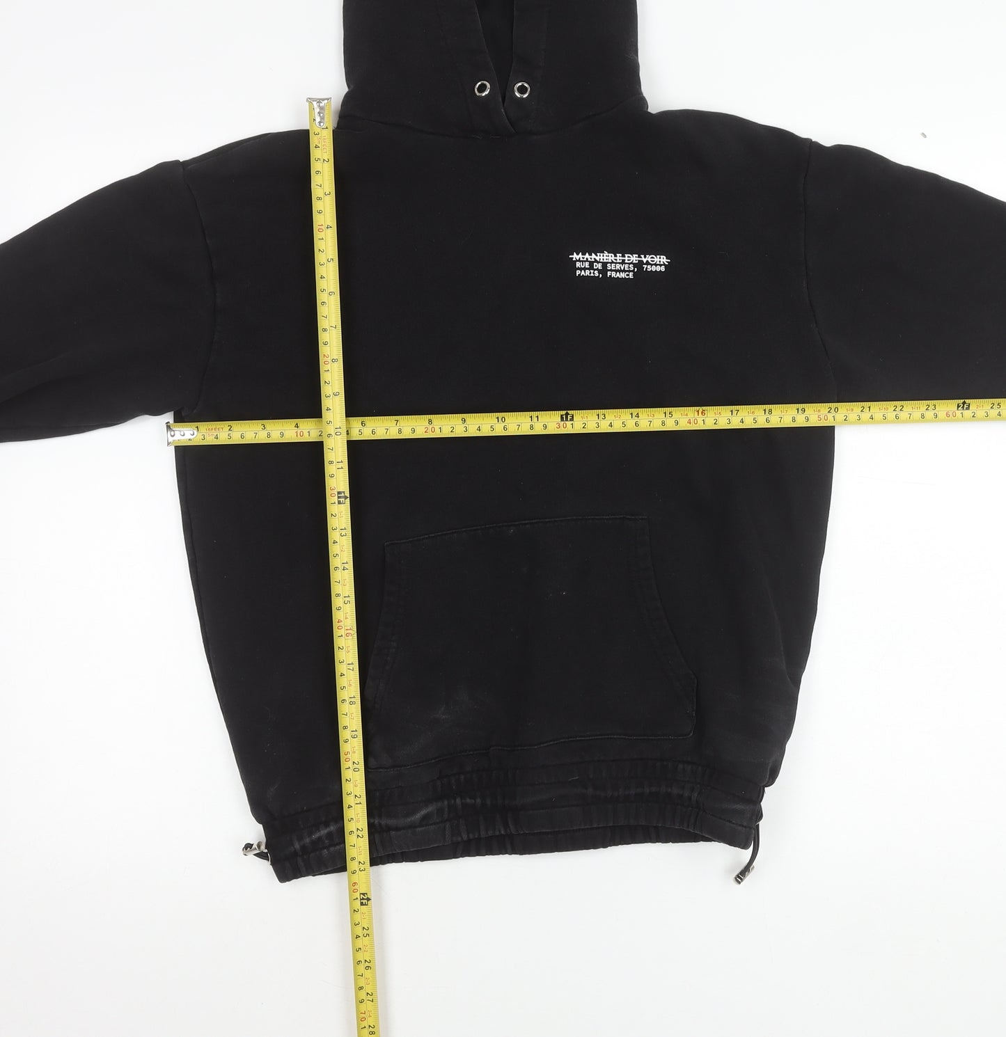 Manière De Voir Men's Black Pullover Hoodie M Logo Graphic