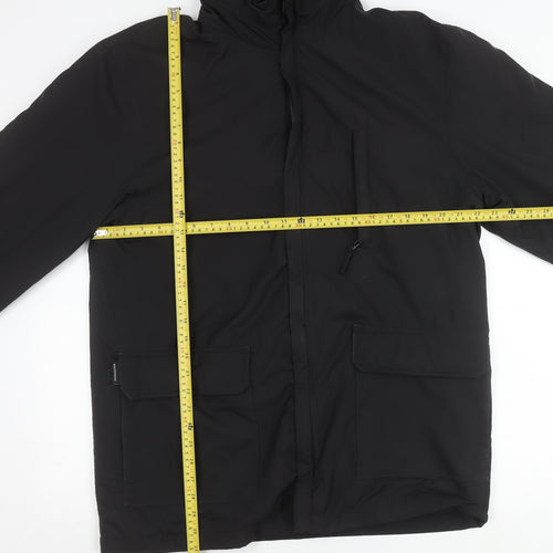 Dannimac Men's Black Polyester Parka Jacket Size S Hooded