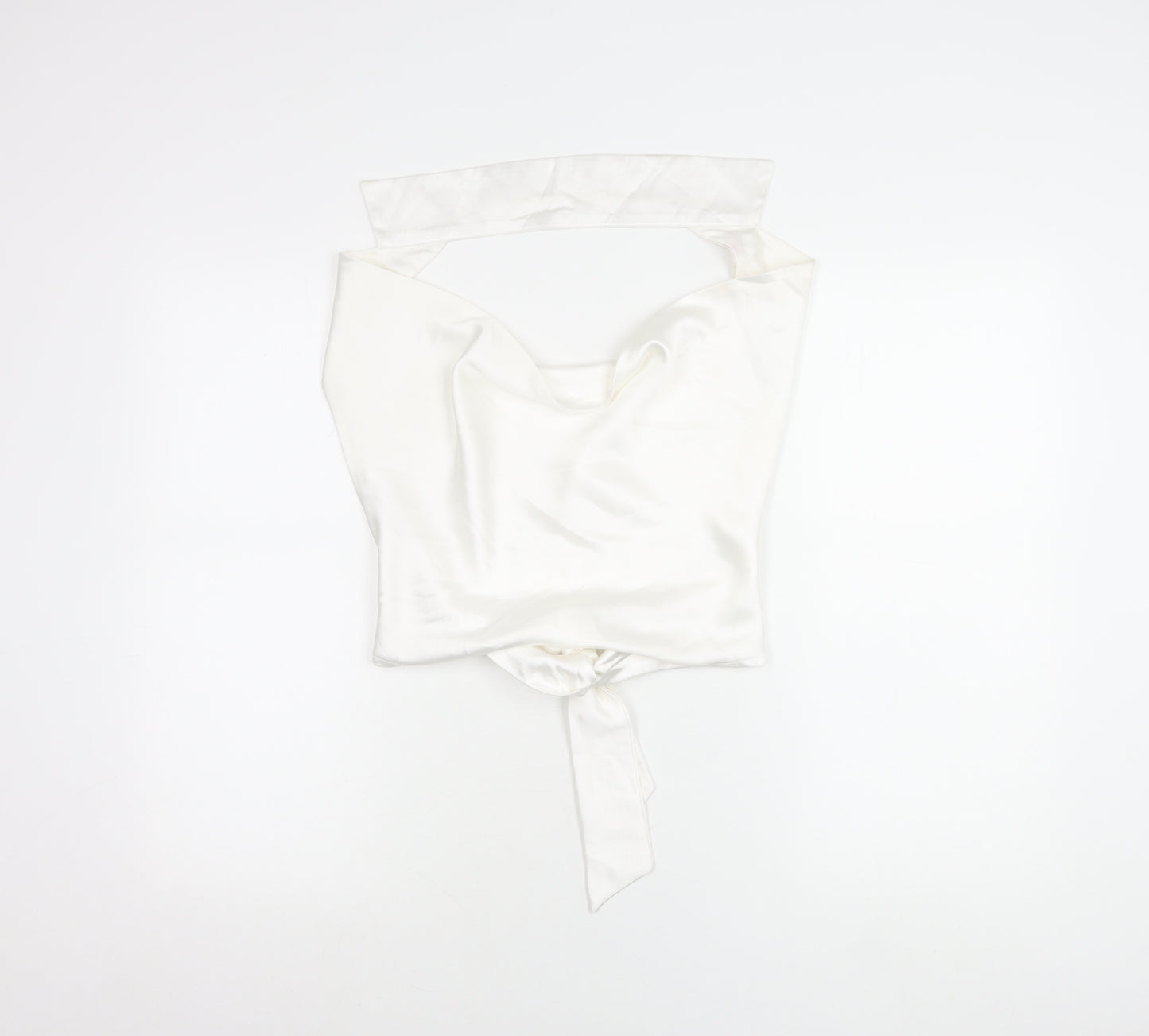PrettyLittleThing Women’s White Satin Cowl Neck Camisole Blouse UK 12