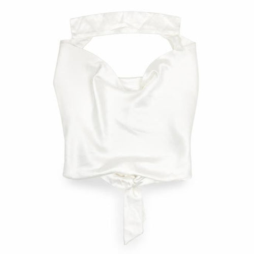 PrettyLittleThing Women’s White Satin Cowl Neck Camisole Blouse UK 12