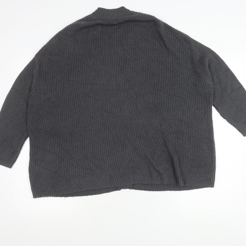 Pull&Bear Womens Grey XS Chunky Knit Cardigan V-Neck