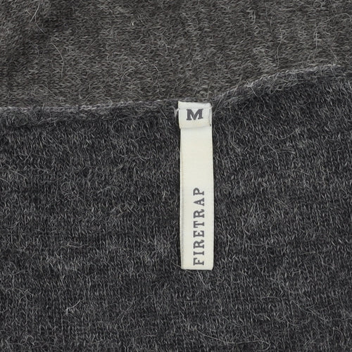 Firetrap Women’s Grey Alpaca Blend Cardigan Size M V-Neck