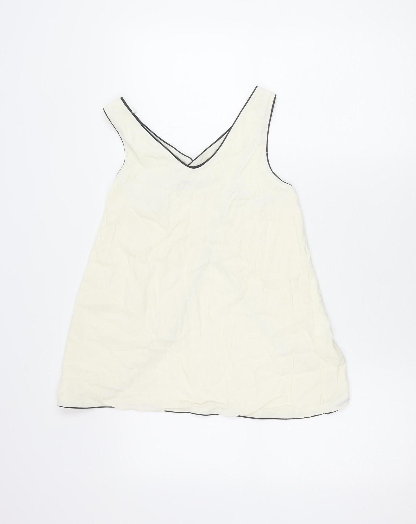 Zara Women Ivory V-Neck Sleeveless Tank Top XS Camisole