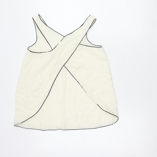 Zara Women Ivory V-Neck Sleeveless Tank Top XS Camisole