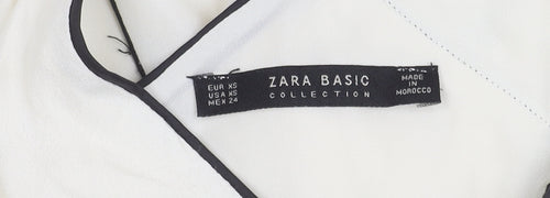 Zara Women Ivory V-Neck Sleeveless Tank Top XS Camisole