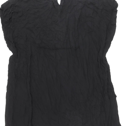 Weekday Women's Black Shirt Dress L Collared Button Casual Long