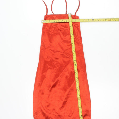 Boohoo Women’s Red Bodycon Strappy Mini Dress Size 8