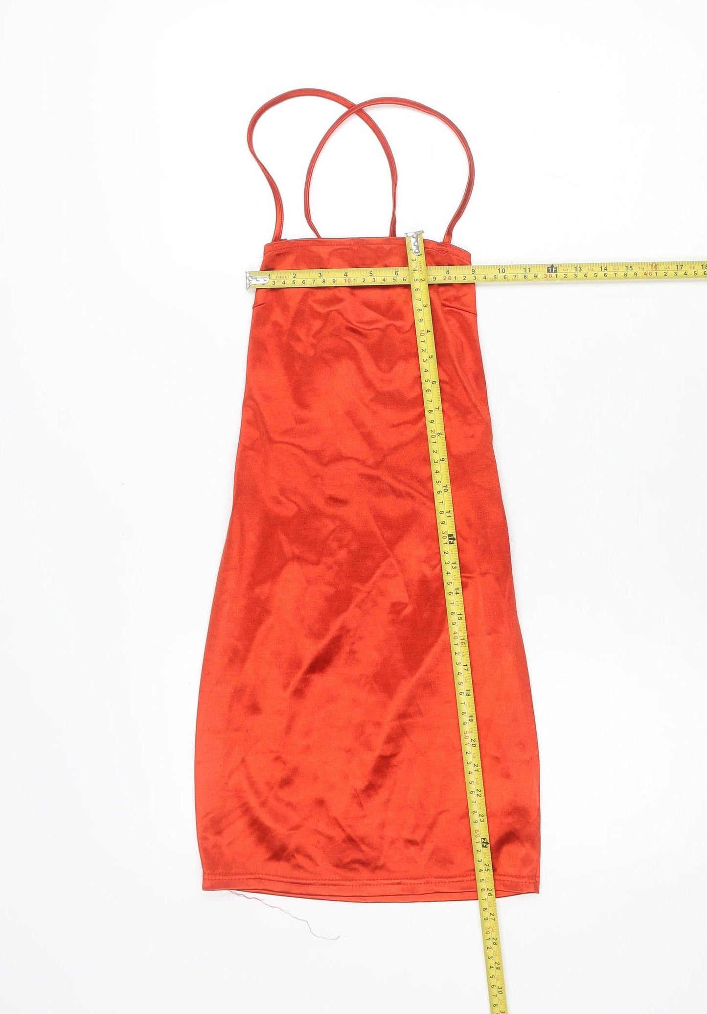 Boohoo Women’s Red Bodycon Strappy Mini Dress Size 8