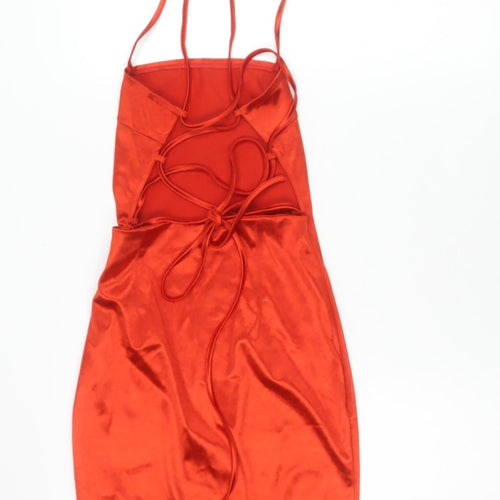Boohoo Women’s Red Bodycon Strappy Mini Dress Size 8