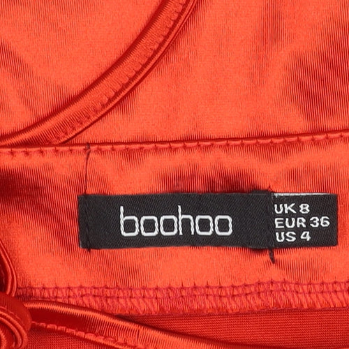 Boohoo Women’s Red Bodycon Strappy Mini Dress Size 8