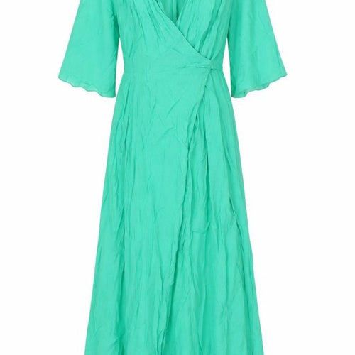 Liquorish Women’s Green Size 8 Maxi Dress Kimono Sleeve Belted