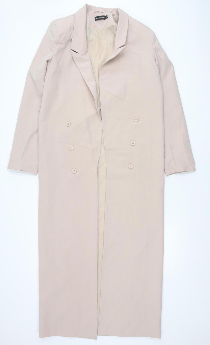 PrettyLittleThing Women’s Beige Long Trench Coat Size 10