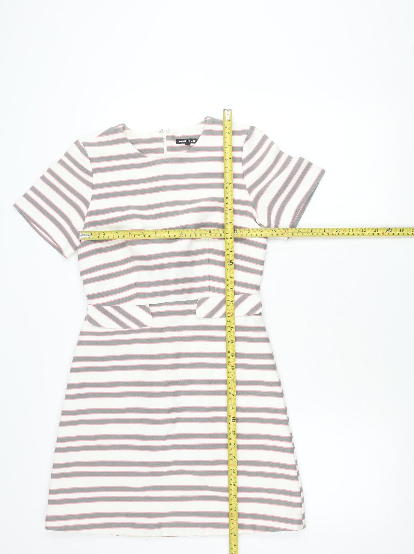 Warehouse Women’s Multicoloured Stripe Sheath Dress UK 8