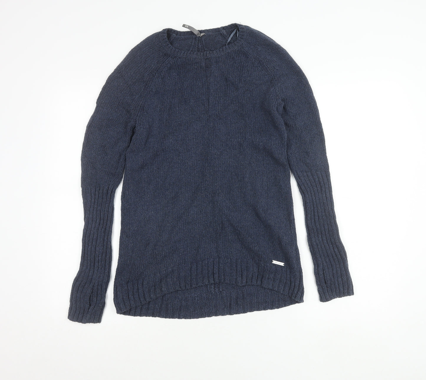 Sweaty Betty Women’s Blue XS Open-Knit Crew Neck Cotton Jumper