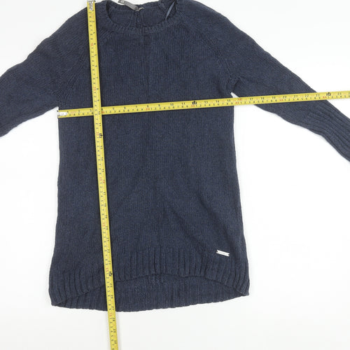 Sweaty Betty Women’s Blue XS Open-Knit Crew Neck Cotton Jumper
