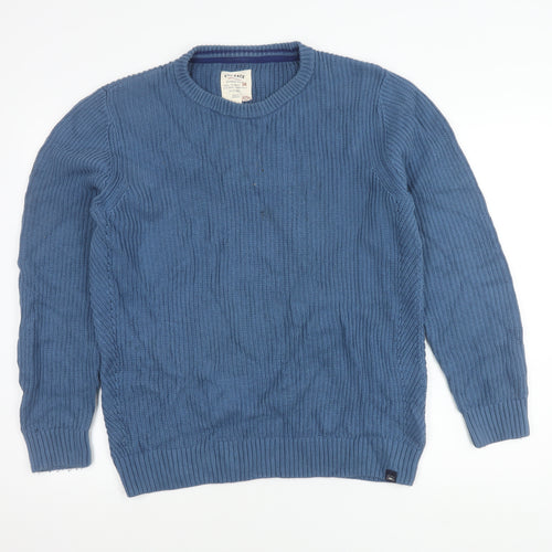 Fat Face Mens Blue Cotton Crew Neck Jumper L Regular Fit Knitwear