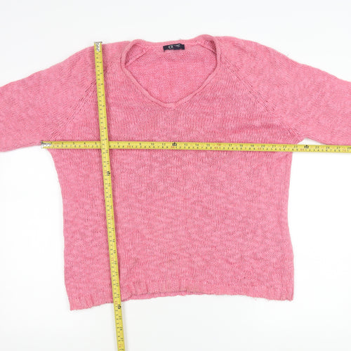 Chaps Women’s Pink XL V-Neck Knit Pullover Jumper Long Sleeve