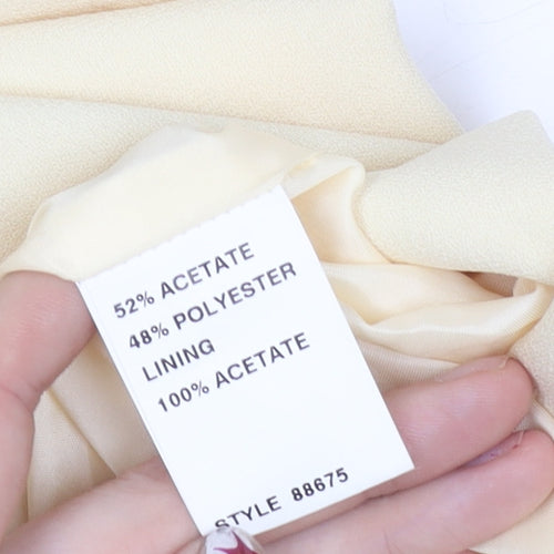 Ronald Joyce Women Ivory Sheath Dress Size 12 Wedding Occasion