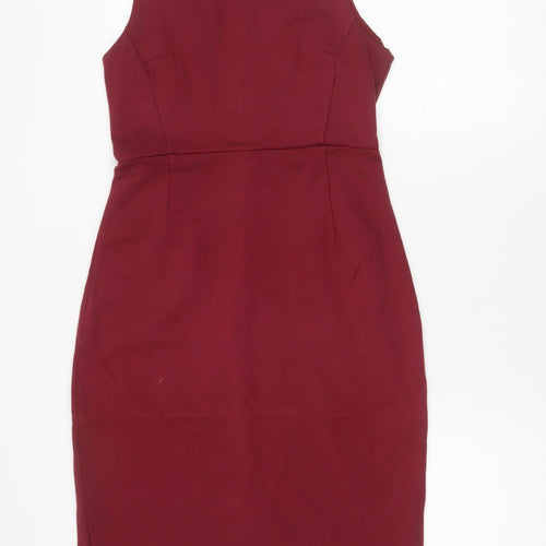 French Connection Women’s Red Sleeveless Sheath Dress Size 10