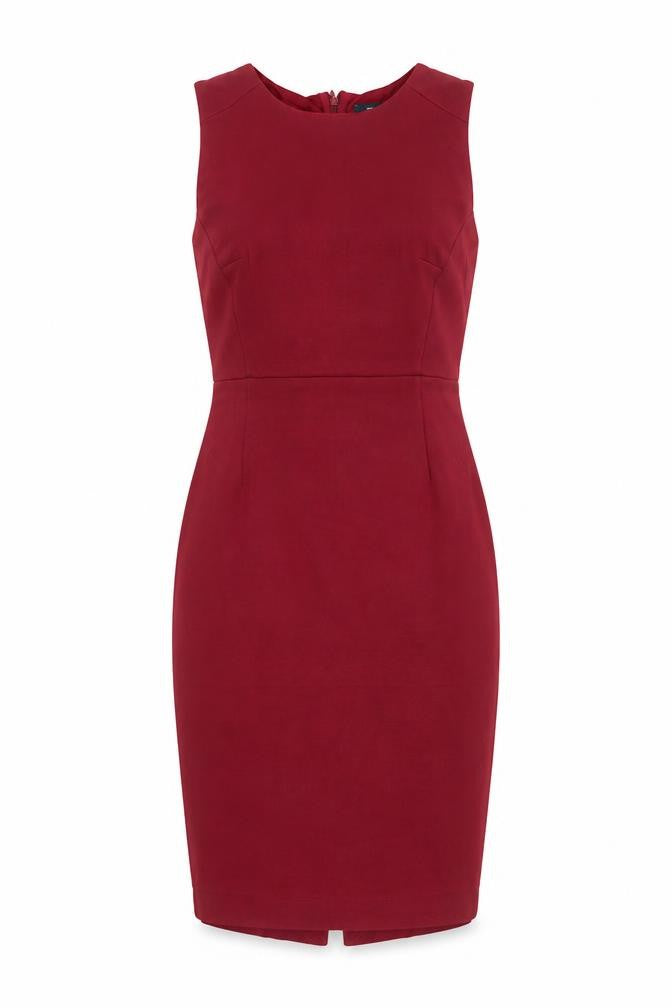 French Connection Women’s Red Sleeveless Sheath Dress Size 10