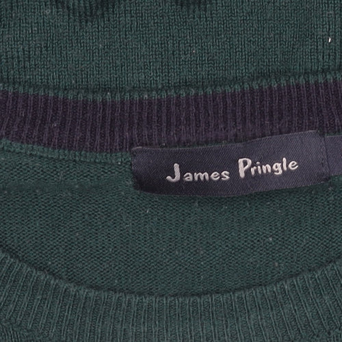 James Pringle Men’s Green Acrylic Crew Neck Pullover Jumper Size S