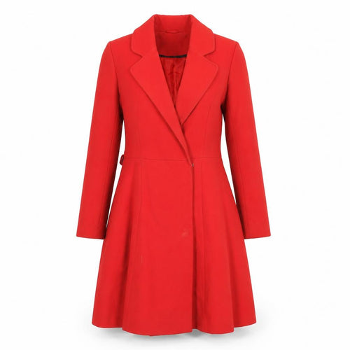 Miss Selfridge Women Red Long Coat UK 8 Classic Overcoat