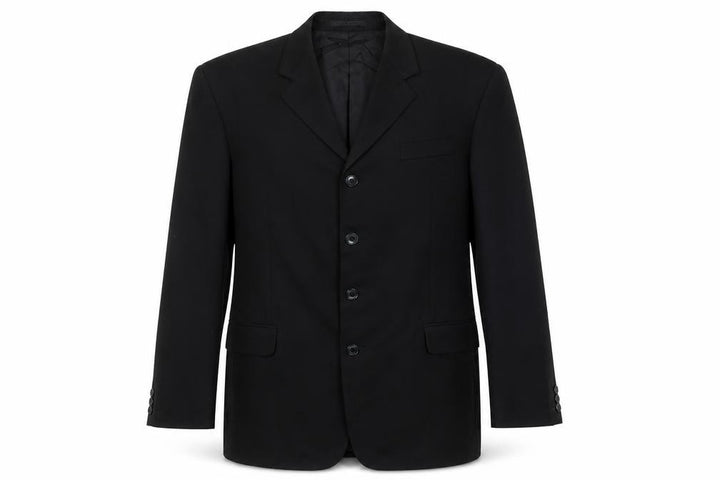 Front view of Next men’s black wool blazer 40r jacket regular fit notch lapel