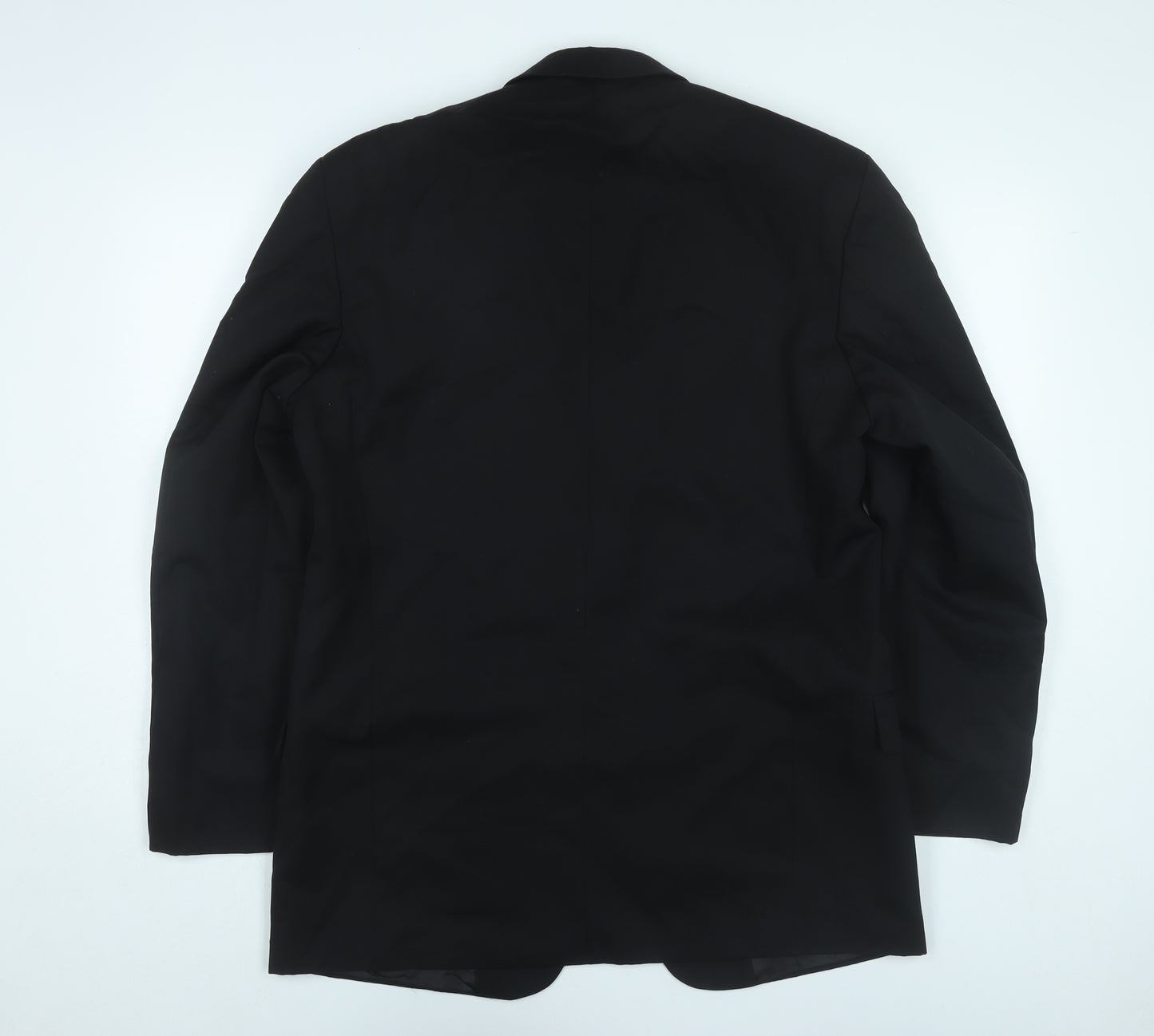 Next Mens Black Wool Blazer 40R Jacket Regular Fit Notch Lapel