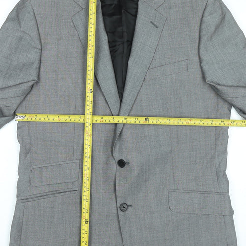 Jaeger Men’s Grey Wool Mohair Blazer 40R Regular Fit Jacket