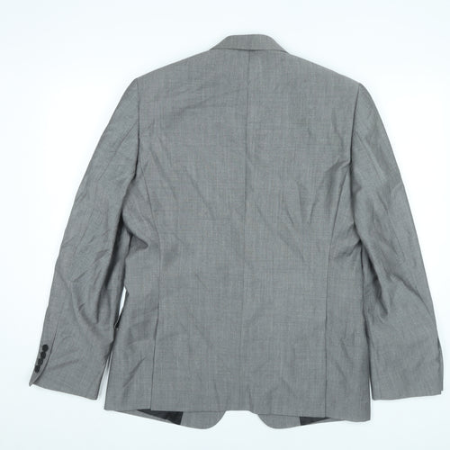 Jaeger Men’s Grey Wool Mohair Blazer 40R Regular Fit Jacket