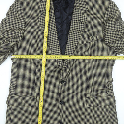 Marks and Spencer Men Beige Check Wool Blazer Jacket 42 Long
