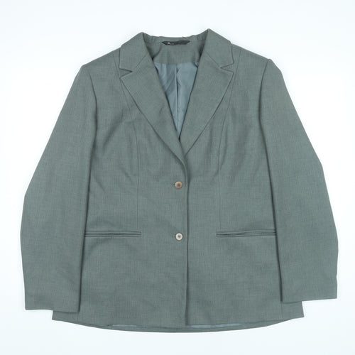 BHS Womens Grey Size 18 Notch Lapel Two-Button Blazer Jacket