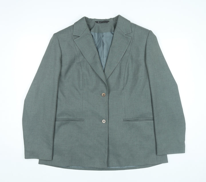 BHS Womens Grey Size 18 Notch Lapel Two-Button Blazer Jacket
