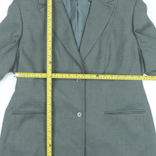 BHS Womens Grey Size 18 Notch Lapel Two-Button Blazer Jacket