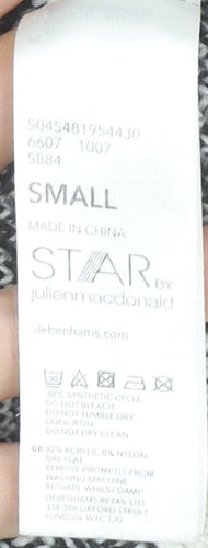 Star by Julien Macdonald Womens Black Animal Print Mock Neck Jumper Size S
