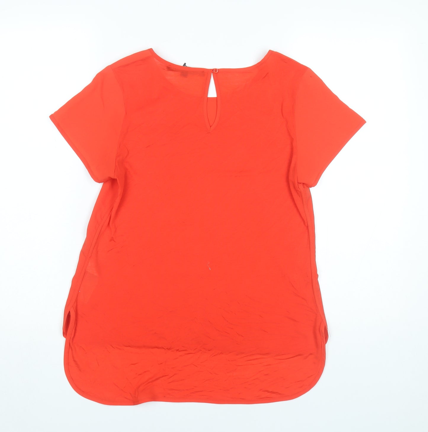 French Connection Women’s Red Tunic Blouse Size S Short Sleeve