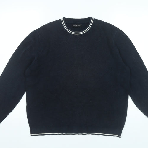 Red Herring Men’s Black Cotton Crew Neck Jumper Size L