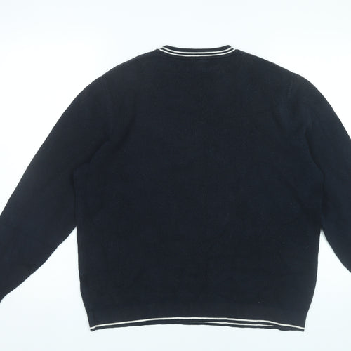 Red Herring Men’s Black Cotton Crew Neck Jumper Size L