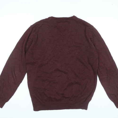 Dunnes Men’s Red V-Neck Cotton Knit Jumper Size M