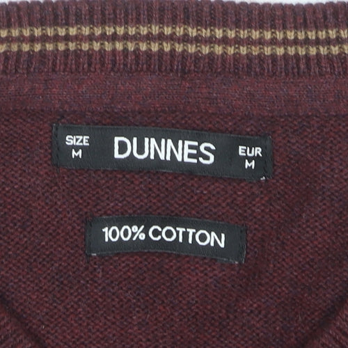 Dunnes Men’s Red V-Neck Cotton Knit Jumper Size M